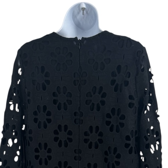 Tuckernuck NWT Black Lace Hutton Mini Dress – Size M – Bell Sleeve Shift Dress - Picture 6 of 10